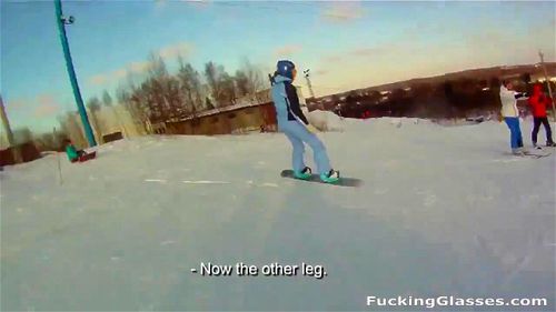 Huge cock snowboarder fucks snow
