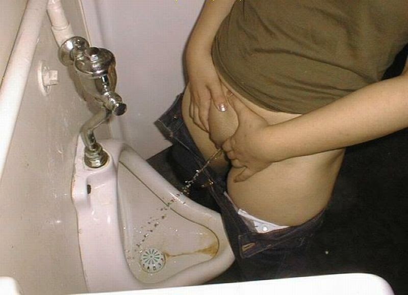 best of Into girl urinal pissing