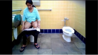 Enjoy with boyfriend public toilet
