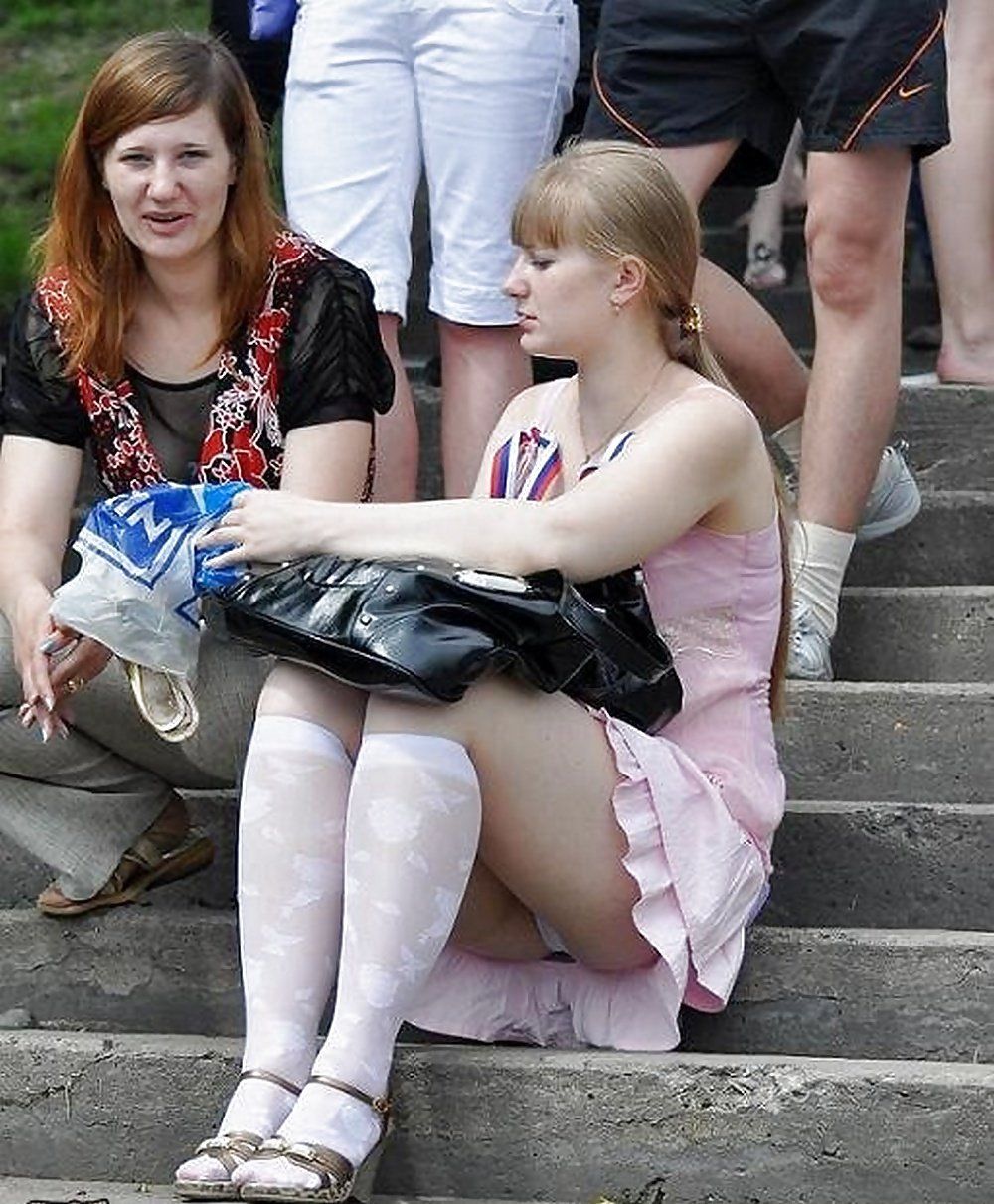 One of the greatest upskirts on stairs