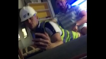 Construction worker fucks while phone