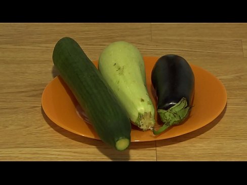 Vegetable anal masturbation